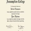 Buy college degree from the Assumption College