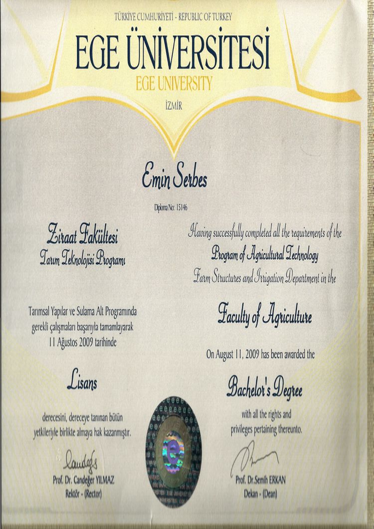 Buy college degree from the Ege Üniversitesi