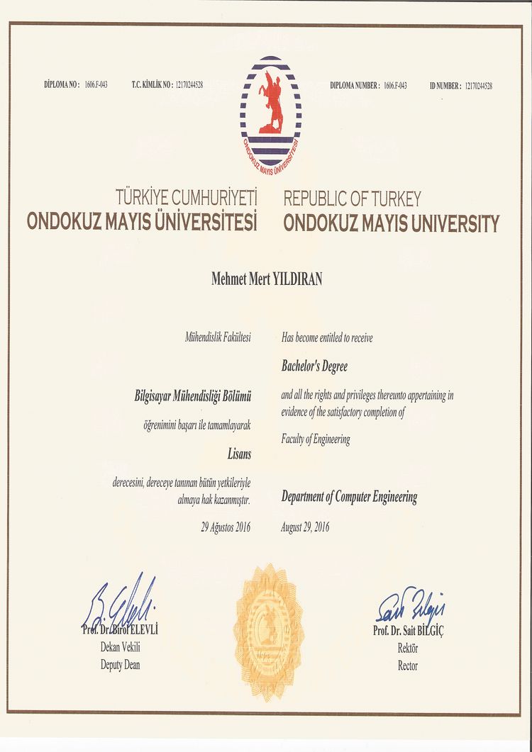 Buy college degree from the Ondokuz Mayis Üniversitesi