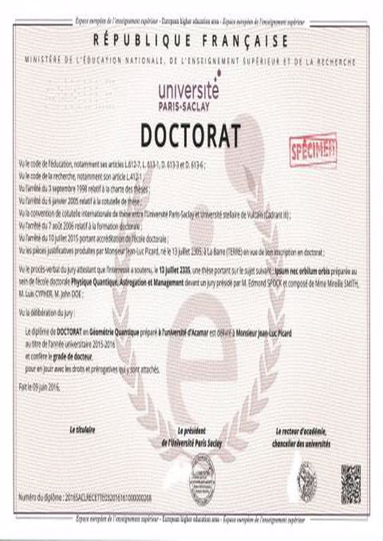 Buy college degree from The Université de Paris