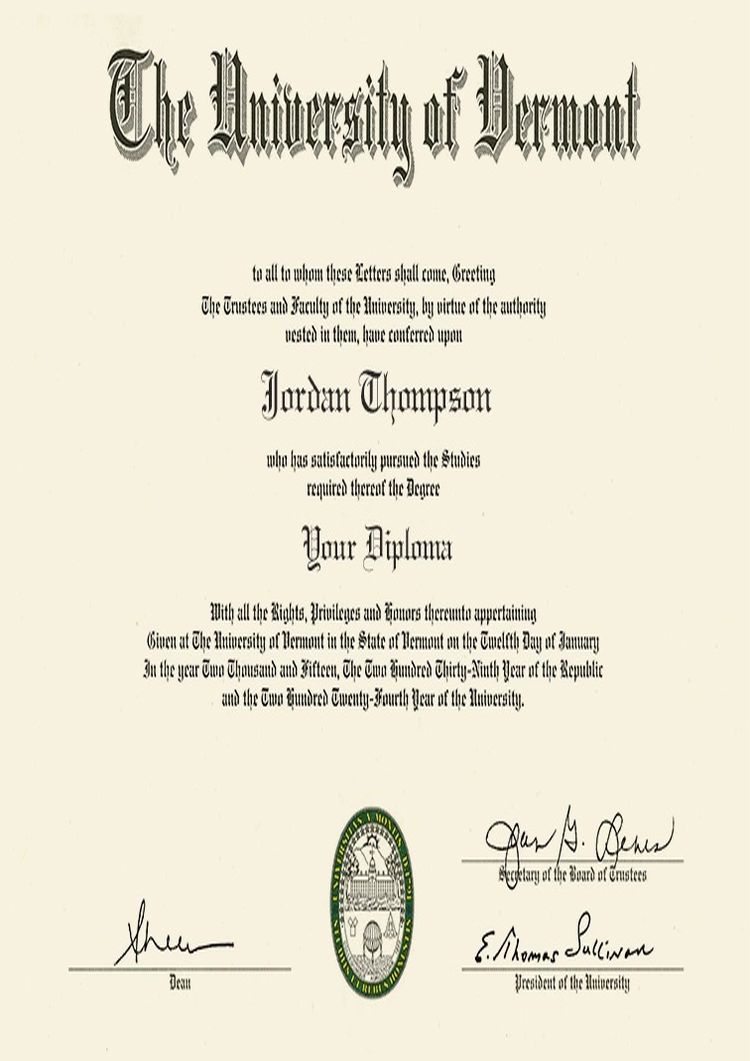 Buy college degree from The University of Vermont